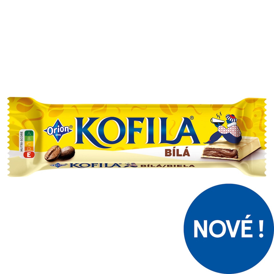 Kofila White, White Icing Bar with Coffee Filling 35g
