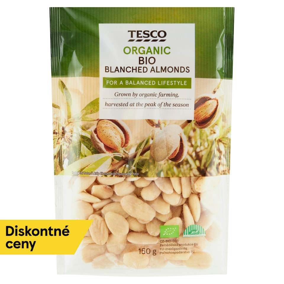 Tesco Organic Bio mandle blanšírované 150 g