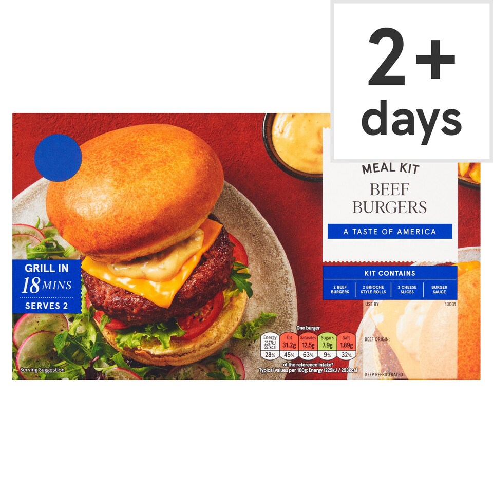 Tesco Beef Burgers Meal Kit 434g Tesco Groceries