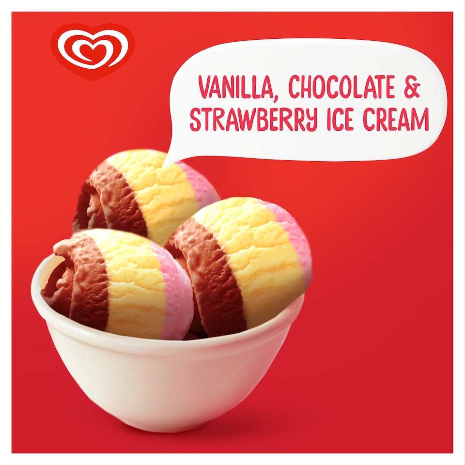 image 1 of Wall's soft scoop neapolitan Ice Cream Tub 1800ml