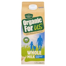 Organic For Us Organic Whole Milk 1.75 Litre