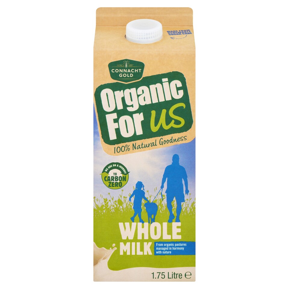 Organic For Us Organic Whole Milk 1.75 Litre