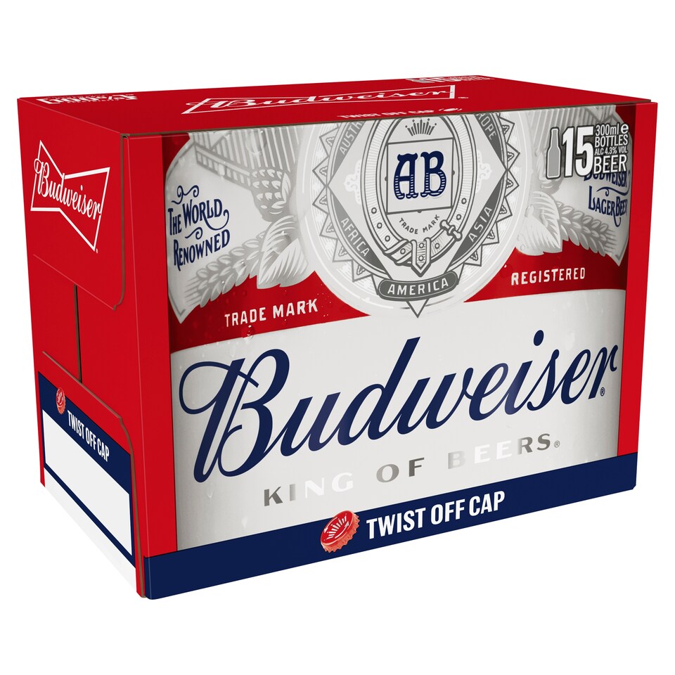 Budweiser King Of Beers Lager Beer 15 X 300Ml
