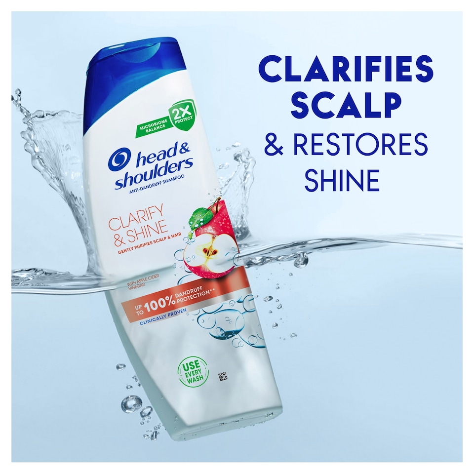 image 1 of Head & Shoulders Clarify & Shine With Apple Cider Vinegar Shampoo 400ML