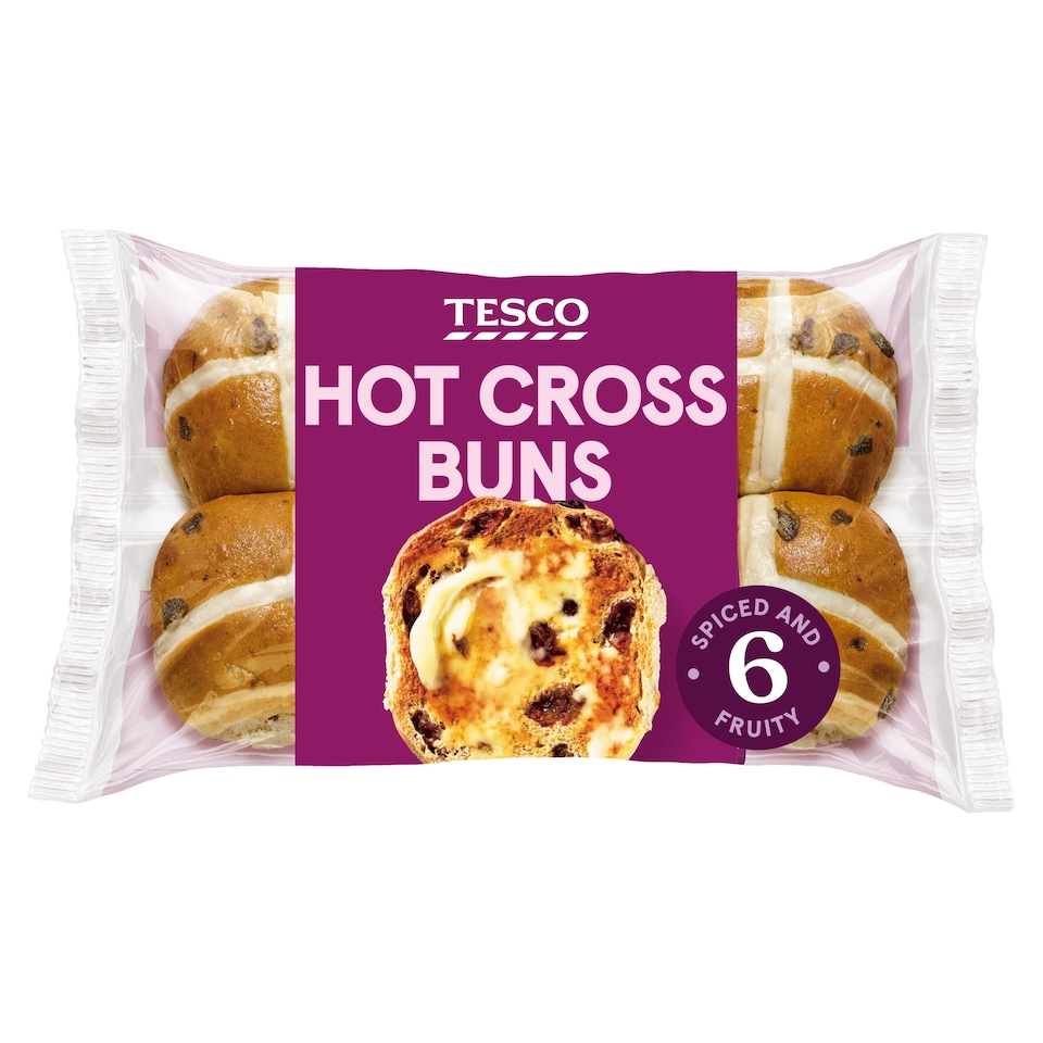 Tesco Hot Cross Buns 6 pack