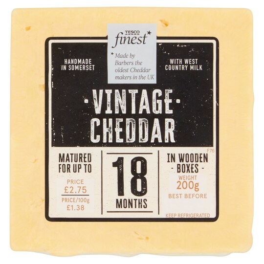 Tesco Finest Vintage Cheddar 200G Tesco Groceries