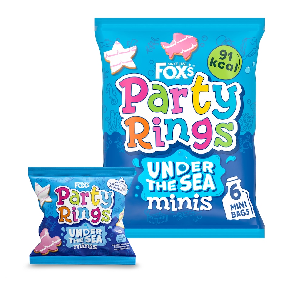 Fox's Party Rings Under The Sea Mini Iced Biscuits 6 x 21g