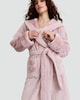 image 1 of F&F Fleece Stripe Hooded Dressing Gown in Pink