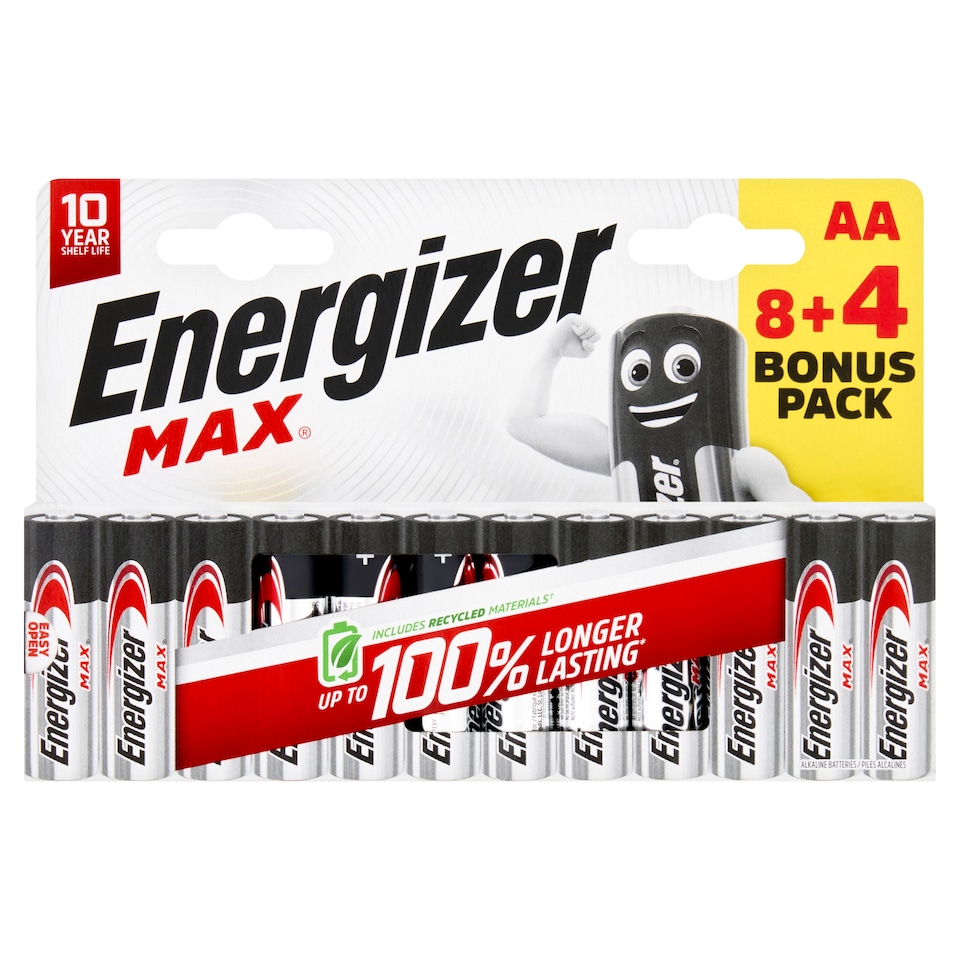 ENERGIZER MAX AA 8+4 BONUS PACK