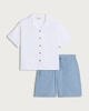 image 4 of F&F Boys 2-Piece Button Up Shirt and Shorts Set in Blue