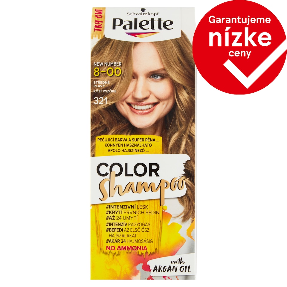 obrázok 1 z Schwarzkopf Palette Color Shampoo farba na vlasy Stredneplavý 8-00 (321)