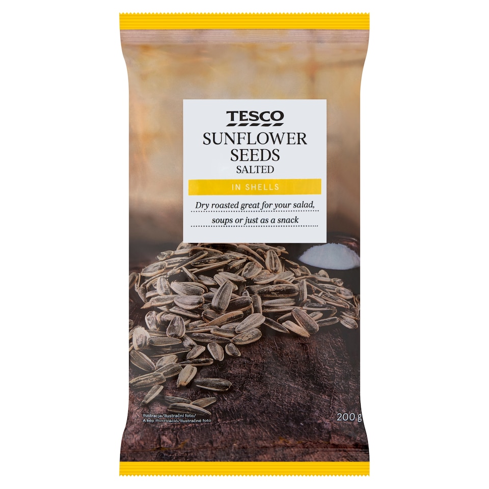 Tesco Pražené nelúpané slnečnicové semená solené 200 g