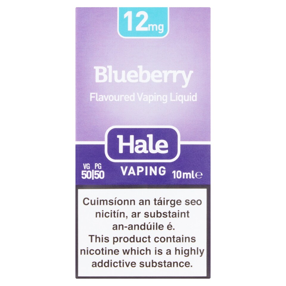 Hale Blueberry Flavour Vaping Liquid 12Mg 10Ml Tesco Groceries