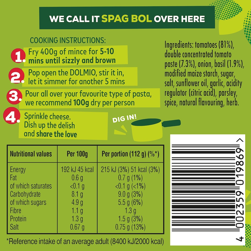 image 1 of Dolmio Bolognese Tomato & Basil 450g