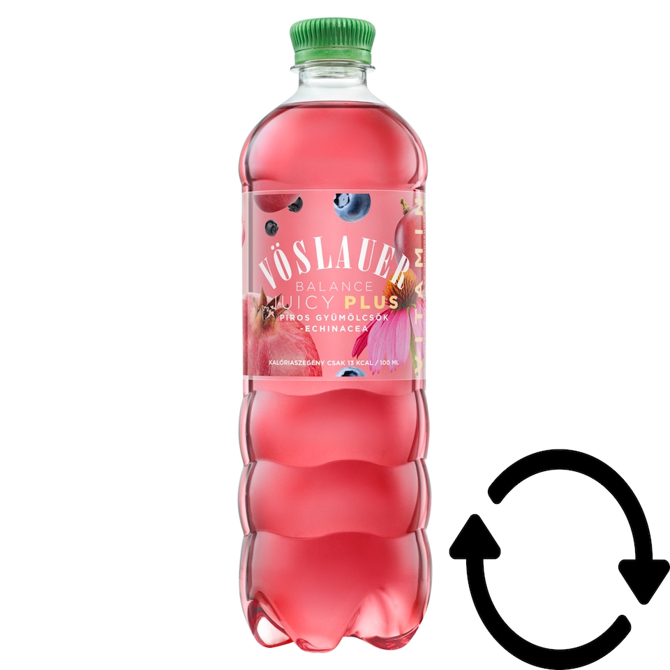 Vöslauer Balance Juicy Plus bogyós gyümölcs és echinacea ízű szénsavas üdítőital 0,75 l