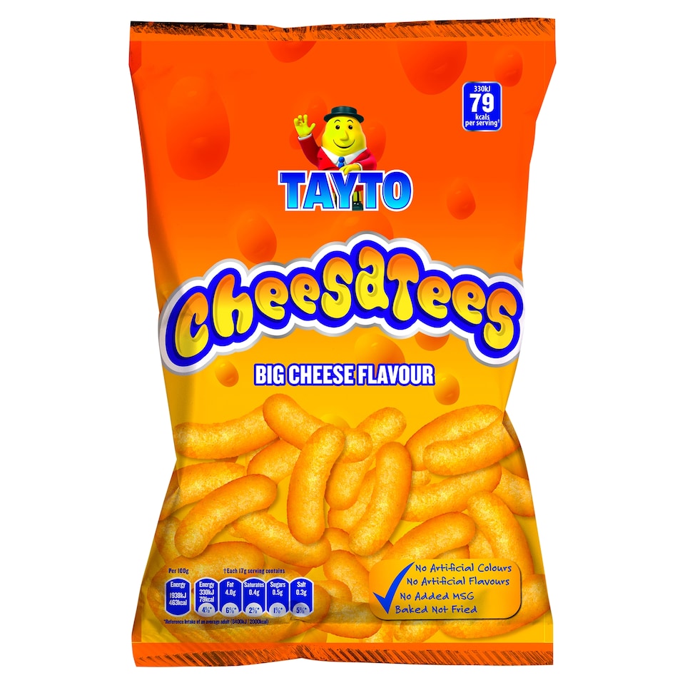 Tayto Cheesatees Big Cheese Flavour Crisps 110G