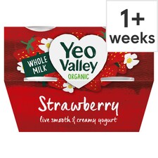 Yeo Valley Organic Strawberry Yogurt 4X110g