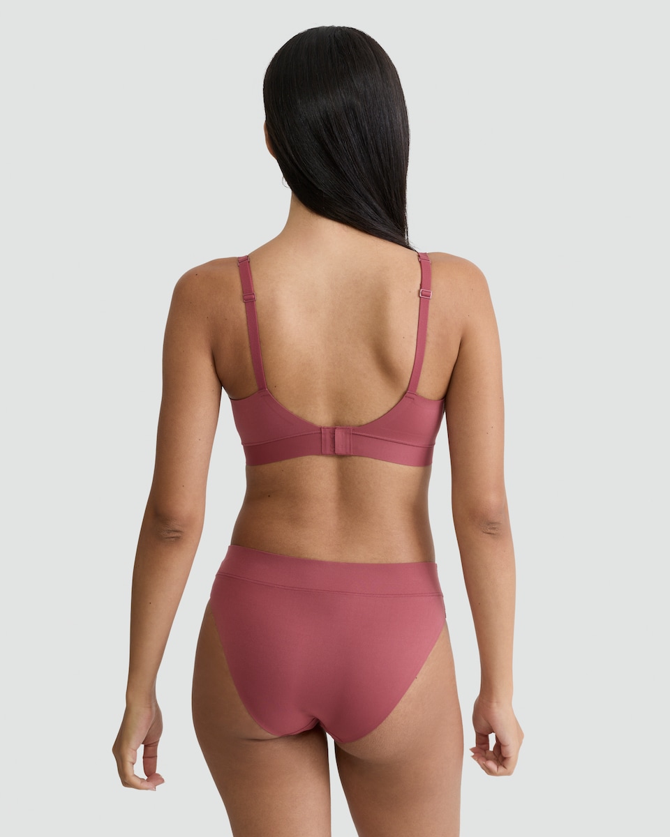 image 1 of F&F Contour Non Wired Seamfree Crop Top in Purple