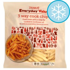 Tesco Everyday Value 3 Way Cook Chips 1.5Kg