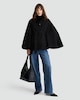 image 2 of F&F Belted High Neck Cape Coat in Black