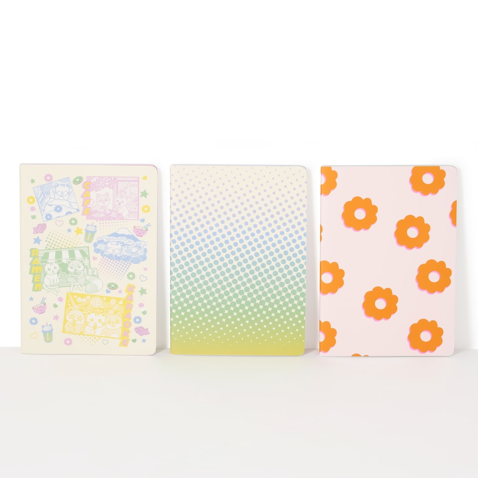 image 1 of Paperchase Cats A5 Notebooks 3pk