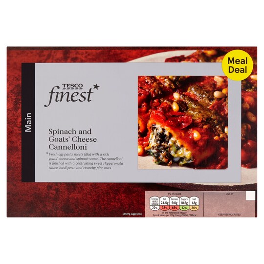 Tesco Finest Spinach Goats Cheese Cannelloni 680G Tesco Groceries