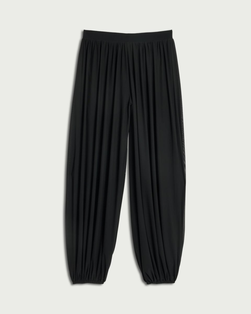 image 1 of F&F Mesh Balloon Leg Trousers in Black