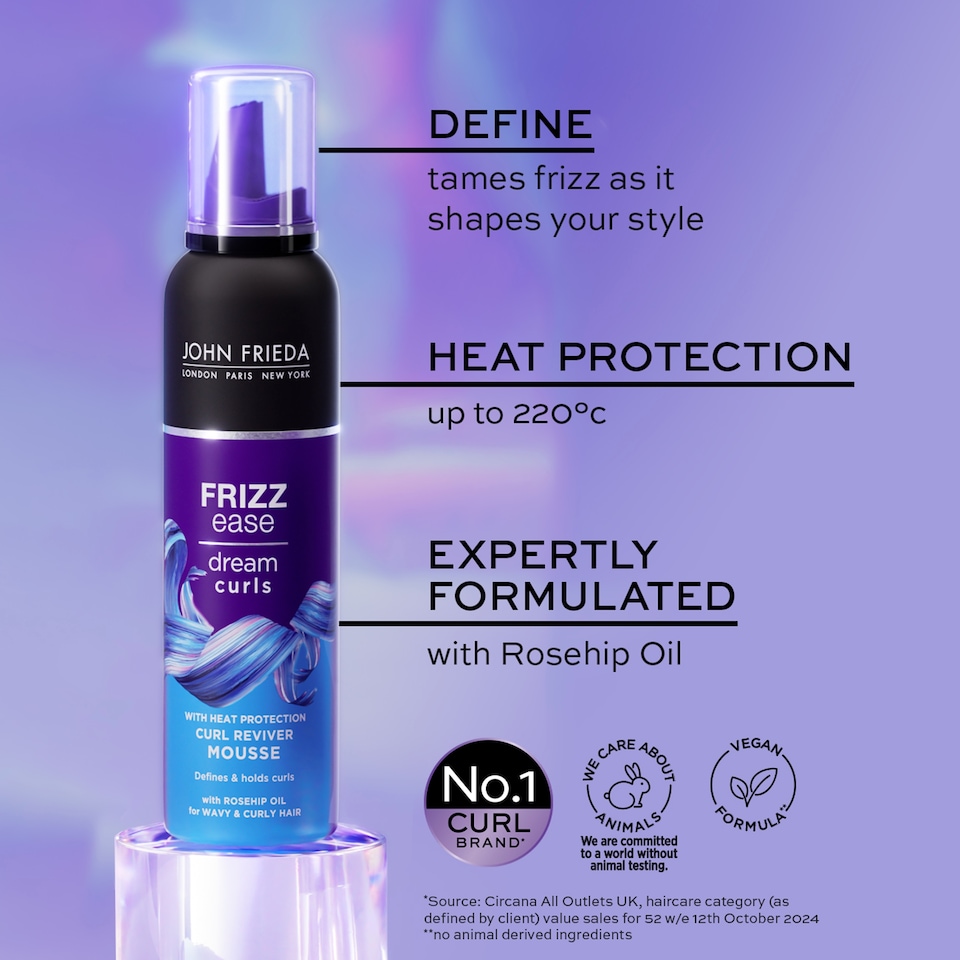 image 1 of John Frieda Frizz Ease Curl Reviver Mousse 200Ml