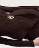 image 2 of F&F Textured Gold Buckle Asymmetric Hem Top in Chocolate