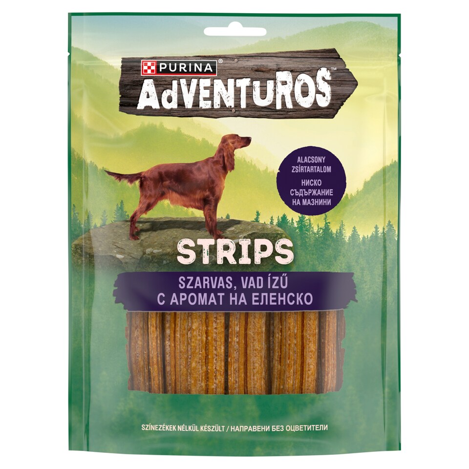 Purina Adventuros szarvas, vad ízű rágcsálnivaló kiegészítő állateledel felnőtt kutyák számára 90 g