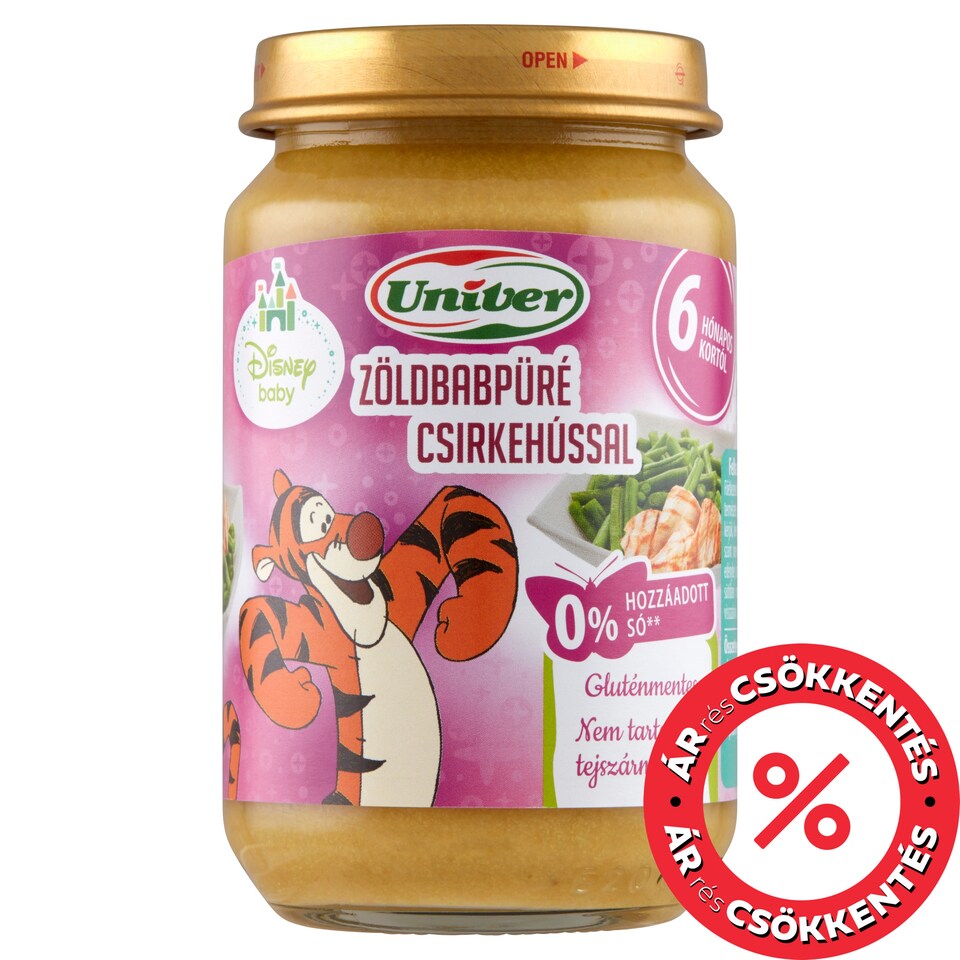 Univer zöldbabpüré csirkehússal bébiétel 6 hónapos kortól 163 g
