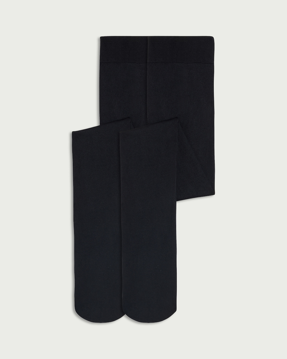F&F Girls 2-Pack 80 Denier Opaque Tights in Black