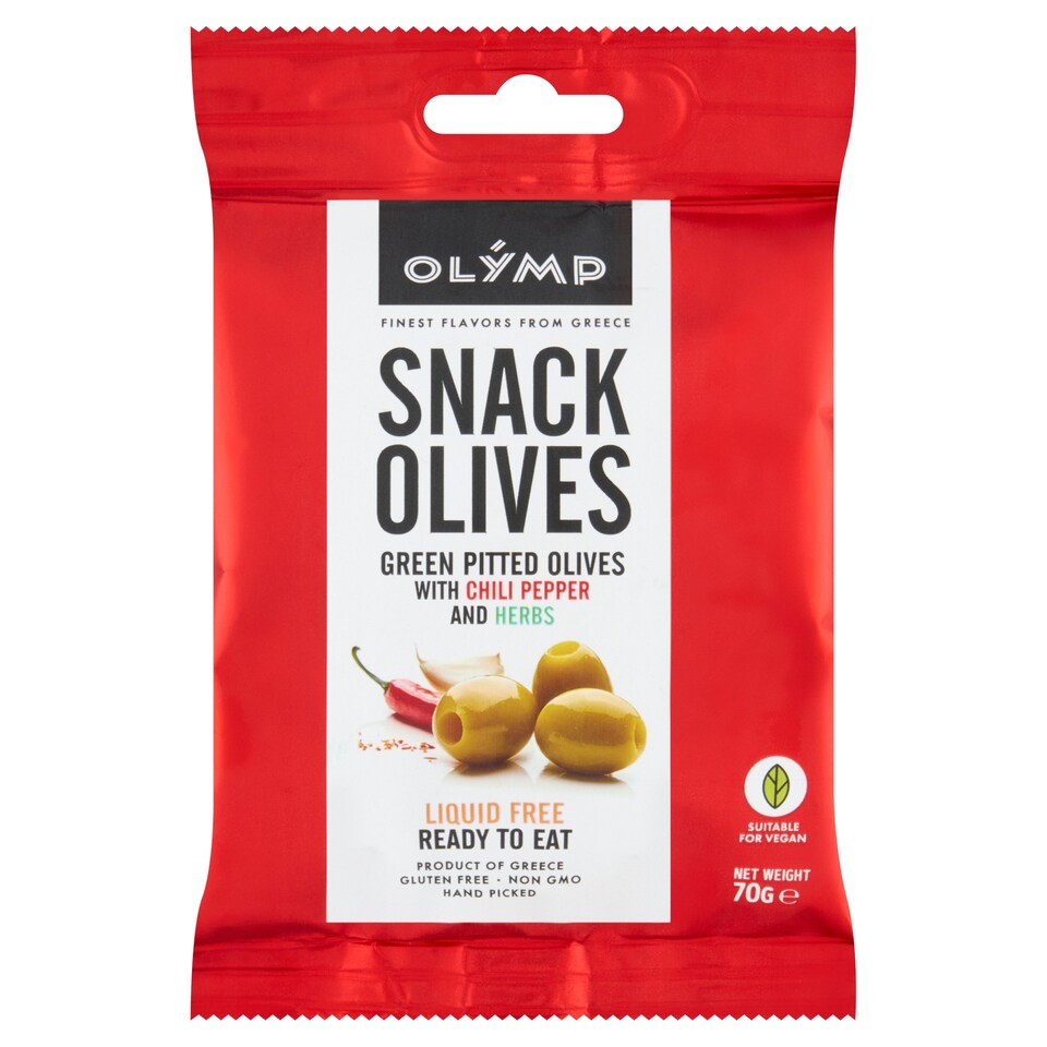 image 1 of Olymp Green Pitted Olives with Chili Pepper and Herbs 70 g