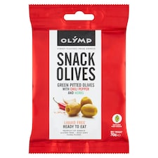 Olymp Green Pitted Olives with Chili Pepper and Herbs 70 g