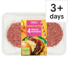 Tesco 4 Smash Burger 340g