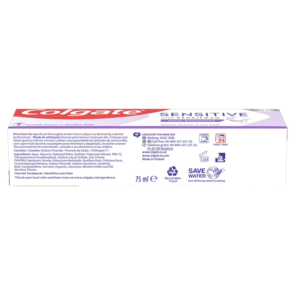 image 1 of Colgate Sensitive Sensifoam Multi Protection Toothpaste 75ml