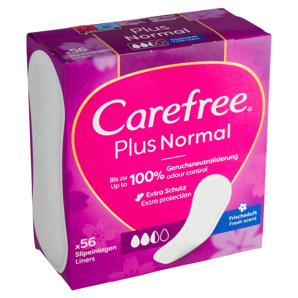 Carefree Plus Normal Panty Liners Fresh Scent 56 pcs