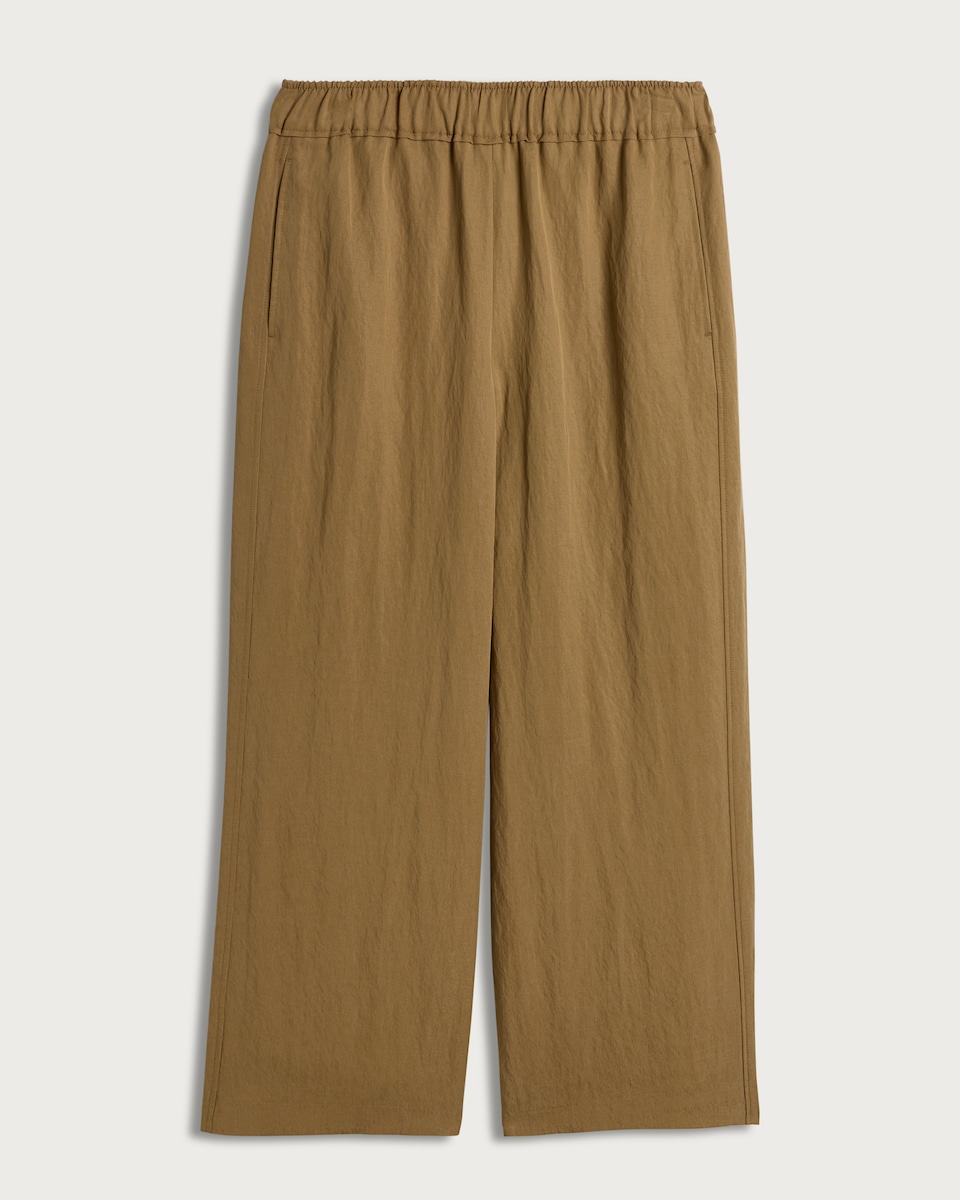 The F&F Edit Twill Textured Wide Leg Trousers in Beige