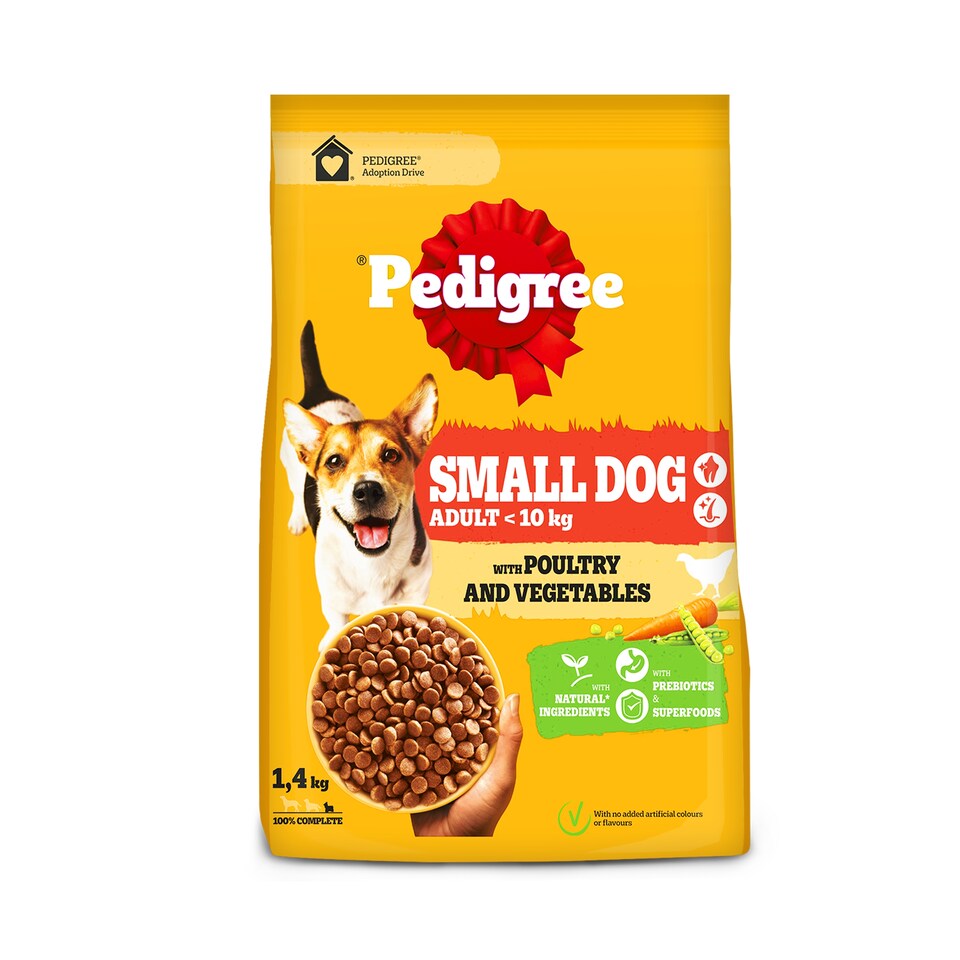 image 1 of PEDIGREE Small Dog Complete Dry with Poultry and Vegetables 1.4kg 