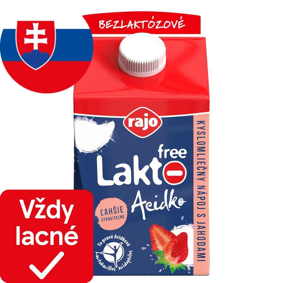 obrázok 1 z Rajo Lakto Free Acidko kyslomliečny nápoj s jahodami 450 g