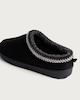 image 3 of F&F Faux Fur Lined Embroidered Mule Slippers in Black