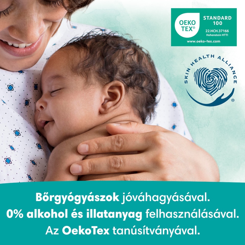 Pampers Harmonie New Baby Nedves Törlőkendő, 1 csomag = 46 db Törlőkendő 1. kép