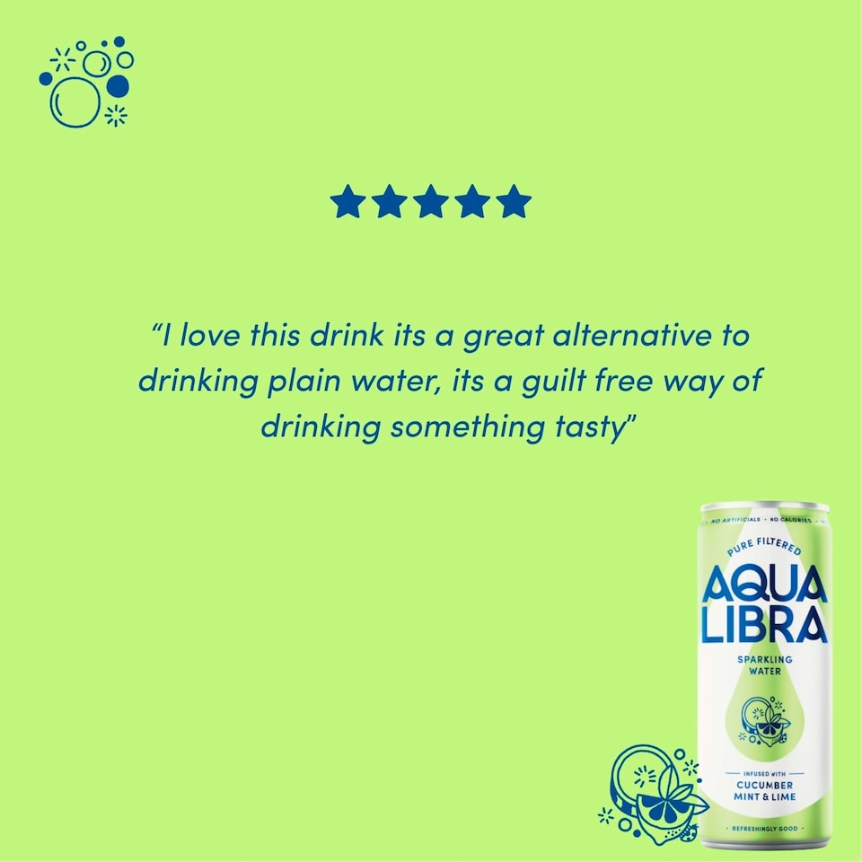 image 1 of Aqua Libra Sparkling Water Cucumber Mint and Lim 330ml