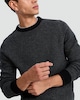 image 2 of F&F Lambswool Stripe Print Crew Neck Jumper in Black