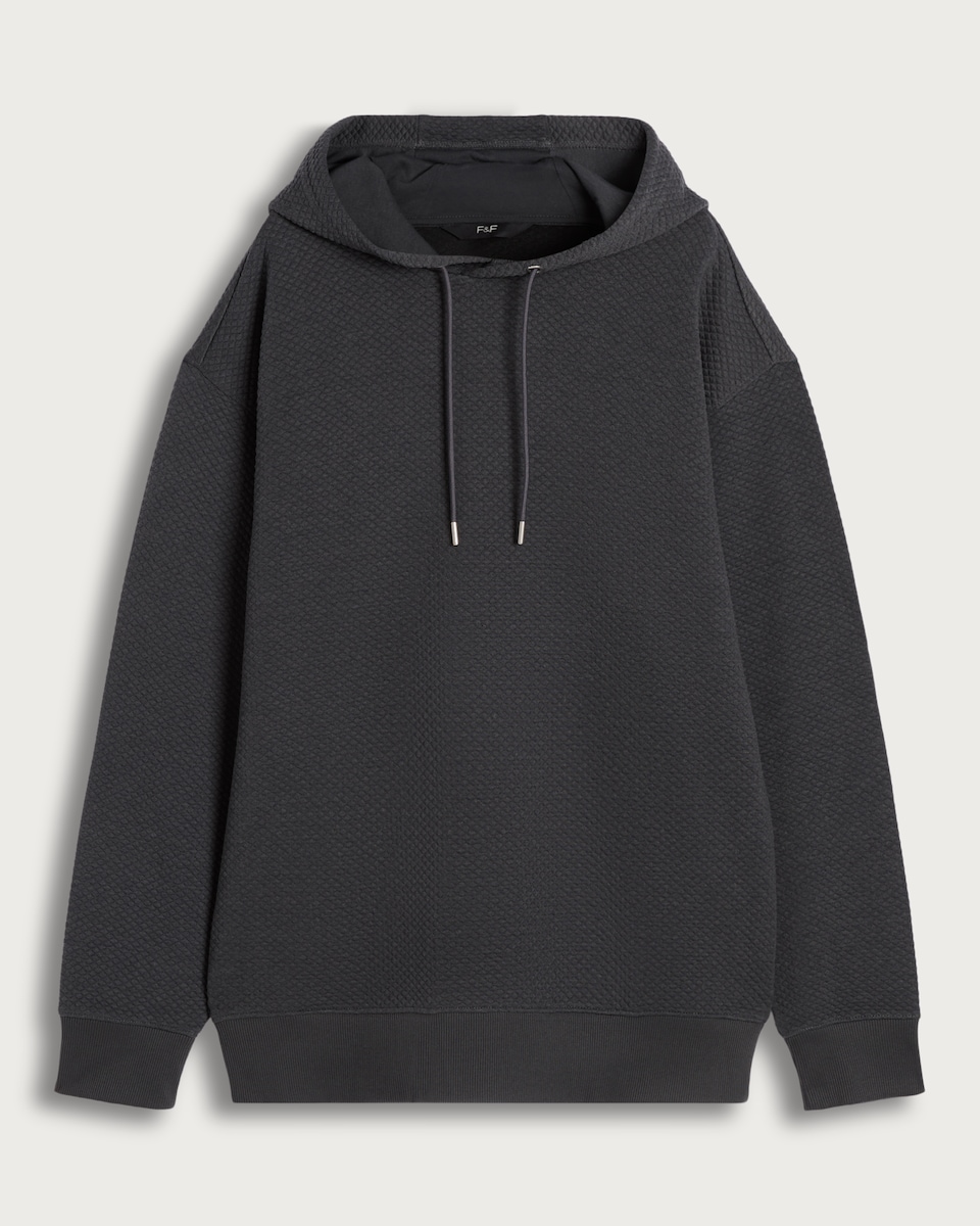 F&F Quilted Textured Hoodie in Grey
