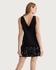image 3 of F&F Sequin Hem V Neck Sleeveless Dress in Black