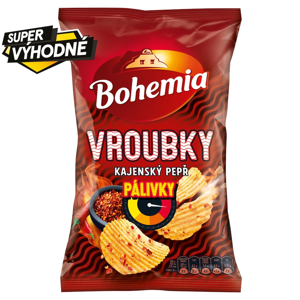 Bohemia Vroubky kajenský pepř pálivky 120g