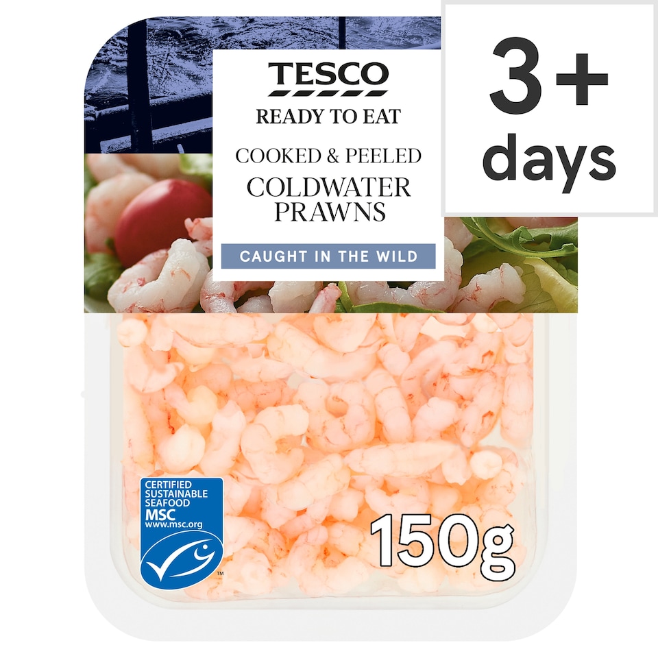 Tesco Cold Water Prawns 150G