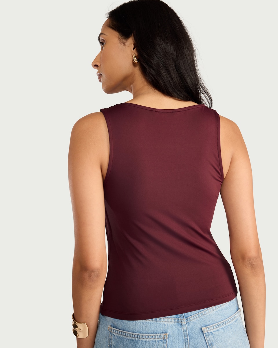 image 1 of F&F Polyamide Square Neck Vest in Purple