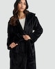 image 1 of F&F Fleece Hooded Dressing Gown in Black